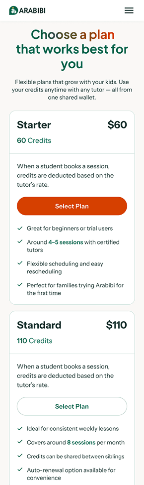 Arabibi feature screens